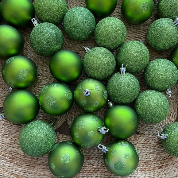 MINI MIXED Green Glitter ORNAMENT BUNDLE - Picture 5 of 6